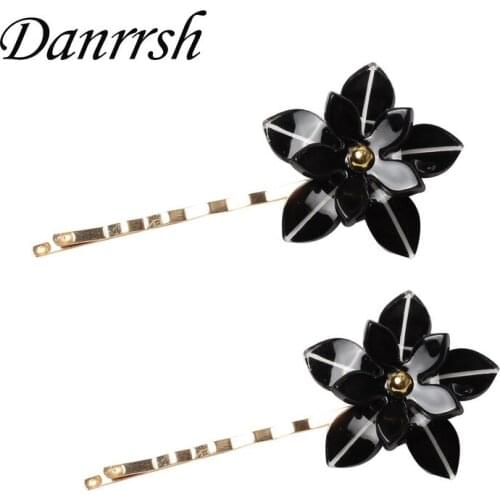 Flower Shape Women Lady Girls Hair Clip Delicate Black And White Hairpins Hair Barrette Hair Accessories Decorations