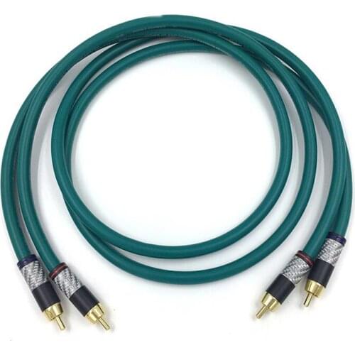1Pair Cardas rca Hifi Silver-plated 2RCA Cable High Quality 6N OFC HIFI RCA Male to Male Audio Cable