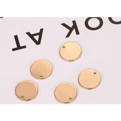 10 silver and gold coin disc pendants round blank stamping label necklace logo metal jewelry making supply