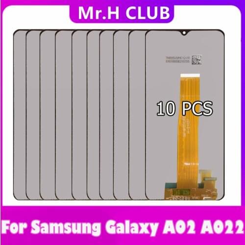 10PCS OLED LCD For Samsung A02 A022F A022 SM-A022F Digitizer Assembly Touch Screen Display lcd Screen Replacement 100% Tested