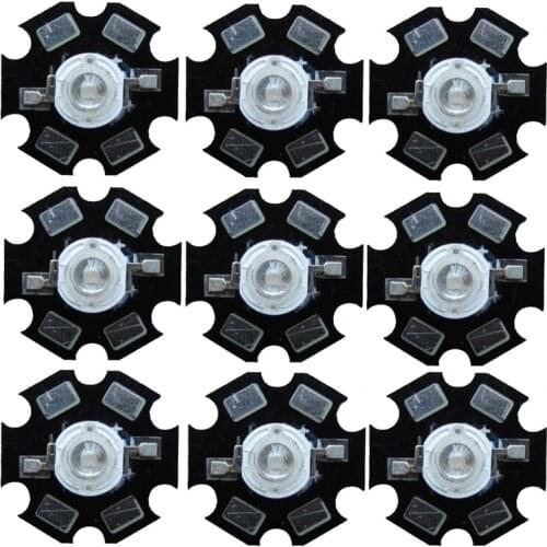 100PCS 3W high power Royal Blue 445nm~450nm LED bulb crystal plant grow Light Lamp With 20mm star base