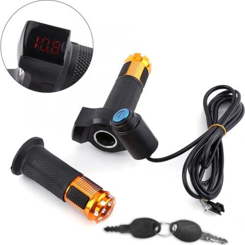 12V-99V E-Bike Electric Bike Scooter Throttle Grip Handlebar LED Digital Meter E-bike Parts handlebar half throttle