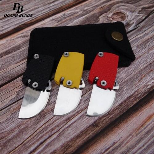 2.36" FH11 60-61HRC Knives Outdoor EDC Pocket Folding Knife D2 G10 Handle Mini EDC Gadget Small Pendant Knifes