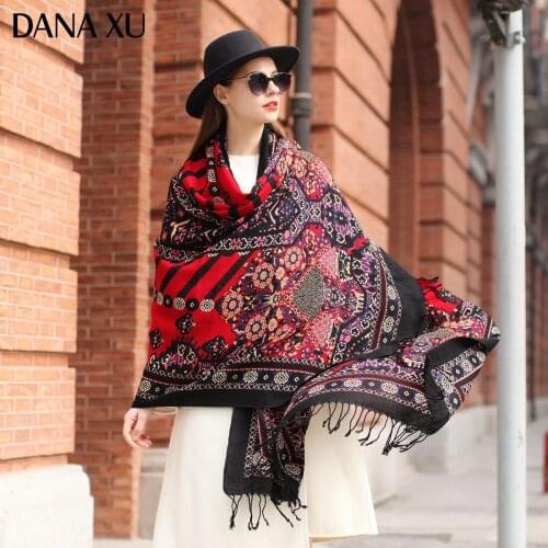 2021 Bufanda Mujer Wool Poncho Head Women Elegant Lady Carf Shawl Stoles Bandana Winter Hijab Luxury Brand Scarf Warm Blanket