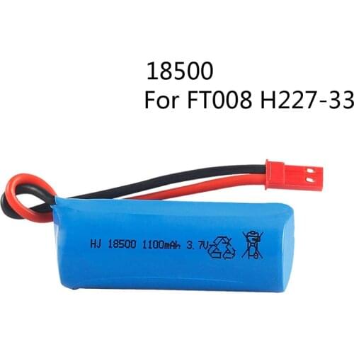 3.7V 1100mAh 15C Lipo Battery For S900 FT008 Boat H227-33 Remote control helicopter 18500 Li-po batteries for Toy SM/JST Plug