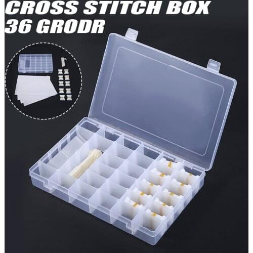 36 Grit Embroidery Floss Cross Stitch Storage Box +100pcs Thread Bobbins 1 Floss Winder For DIY Sewing Tools Storage Organizer