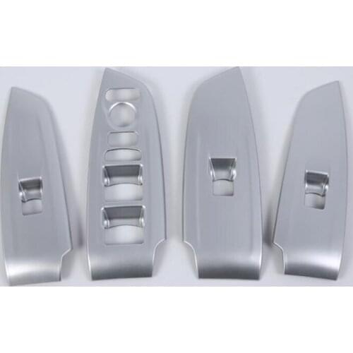 4PCS Matte Silver ABS Chrome Car Interior Door Window Lift Glass Switch Buttons Cover Molding For Honda Accord 2018 Car Styling