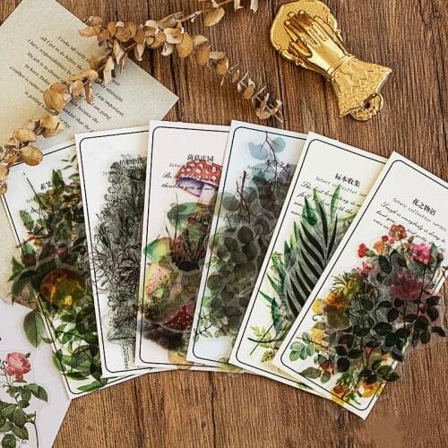 40pcs/pack Refreshing Plants Flower Sticker Decoration Stickers Diary Scrapbooking Label Sticker Stationery Stickers Aesthetic