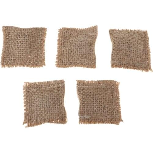 5 Pieces Handmade 1/12 Dollhouse Miniature Sofa Chair Accessories Hessian Cloth Cushions Pillow