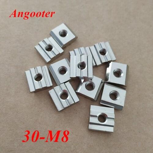50pcs 30-M8 T block square nuts t sliding hammer nut M8 for 3030 series Aluminum profile connector accessory