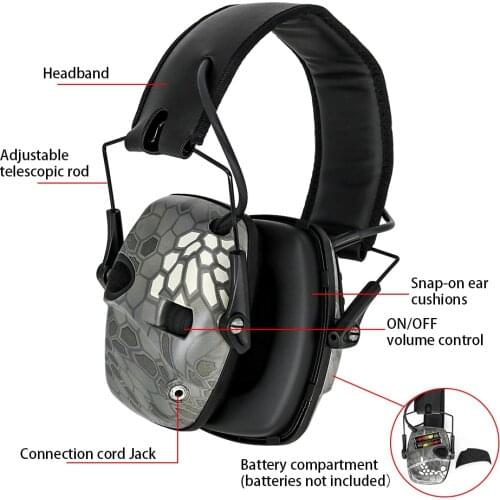 Electronic hearing protection protective earmuffs outdoor sports noise reduction foldable ear protectors shooting earmuffs