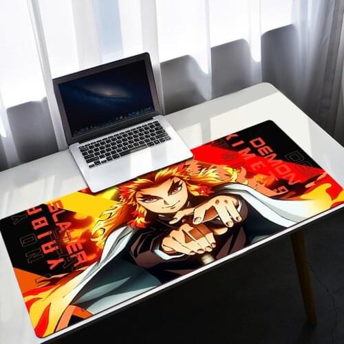 Gaming Pad Rengoku Kyoujuro Custom Mouse Desk Accessories Carpet Keyboard Mause Xxl Kawaii Pc Mats Extended Mat Cute Gamer 3d
