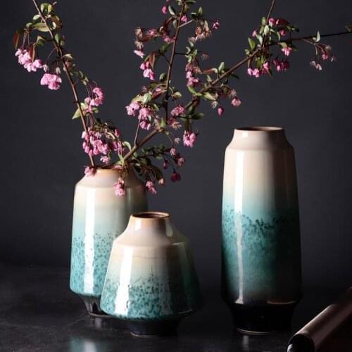 Chinese Ceramic Vase Decoration Living Room TV Cabinet Insert Flower Creative Decoration Zen vases Japanese Style jarrones home