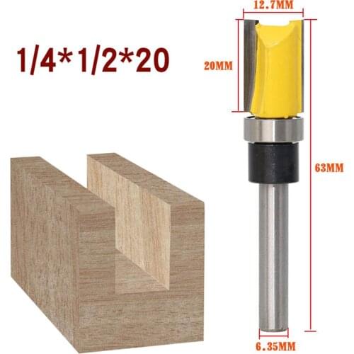 1/4\"(6.35mm) Shank Top Bearing Flush Trim Pattern Router Bit Milling Tool Good Wear Resistance Durable And Practical To Use