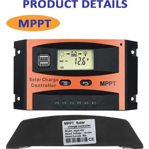 Solar Controllers MPPT 30A/40A/50A/60A 12V24V Auto Solar Charge Controller Dual USB LCD Display Cell Panel Regulator