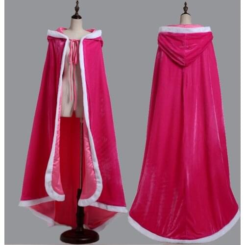 Cartoon Movie Cosplay Princess Dress Costume Adult Women Rose Cape Fancy Halloween Role-playing Cloak