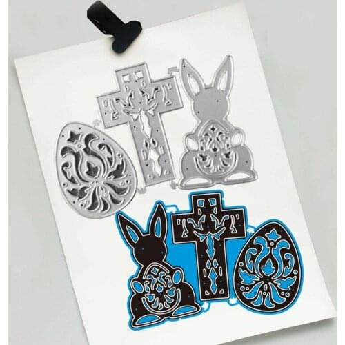 Easter Bunny Eggs Cross Metal Cutting Dies Stencil Scrapbooking DIY Album Stamp H58C