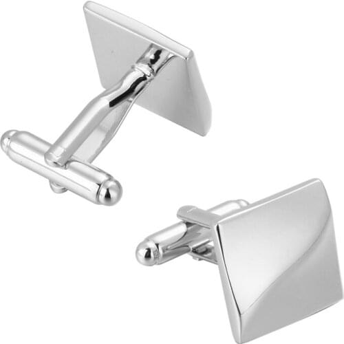 Fashion mens jewelry French cuffs cufflink silvery square smooth wave cufflinks