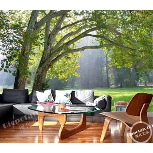 Custom mural landscape, sun forest for living room bedroom TV background wall waterproof papel de parede