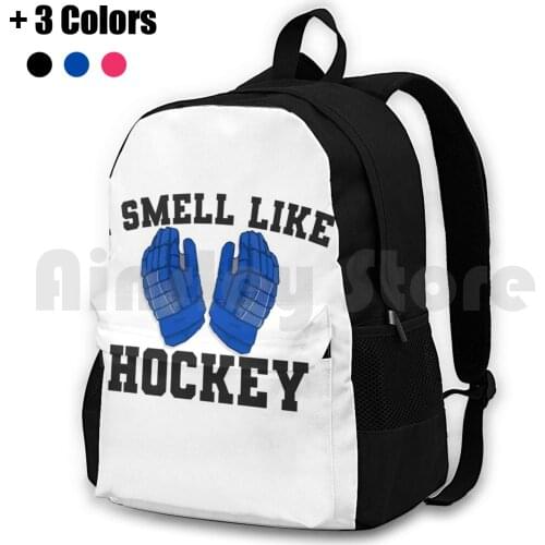 I Smell Like Hockey Outdoor Hiking Backpack Waterproof Camping Travel Aaa Hockey Atom Blackhawks Blues Bruins Canada Celly