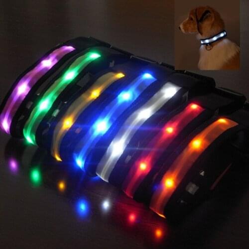 Durable LED Flashing Pet collar Illuminous In Dark Adjustable Safety Dog Cat Pet Collar Pet Accessories