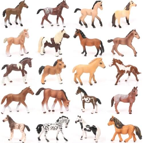 Realistic Horse Model Animals Action Figures,Mustang Animals PVC Model Educational Horses Set Toys Figurine Collection For Kids