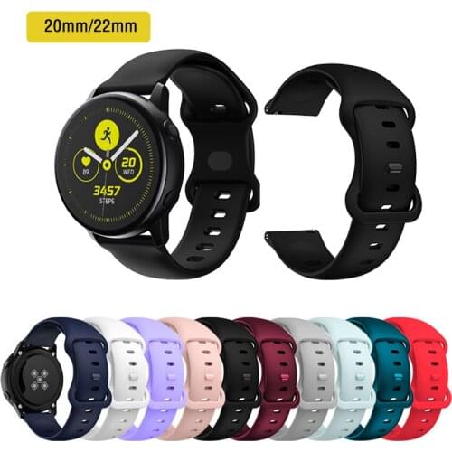 20mm 22mm Silicone Band for Samsung Galaxy Watch Active 2 Active 3 Gear S2 Watchband Bracelet Strap for Huami for Amazfit bip