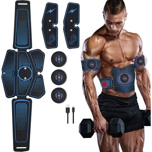 Abdominal Muscle Stimulator EMS Muscle Toner Portable Waist Trainer with 6 Massage Modes Fitness Belt for Home Gym