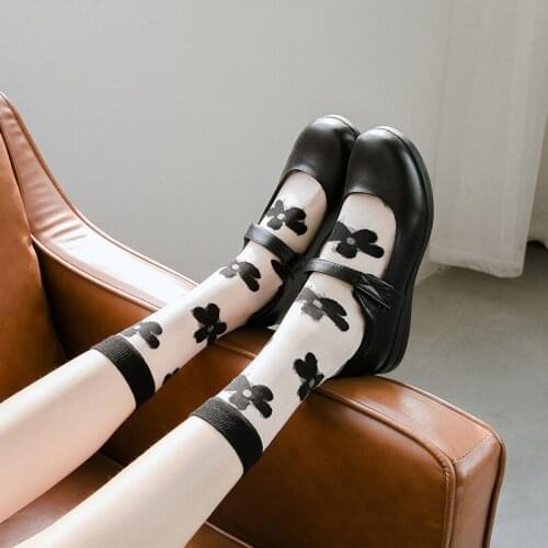 Thin Transparent Crystal Silk Socks Kawaii Cute Glass Silk Socks Women Short Socks Summer Harajuku Floral Lolita Style