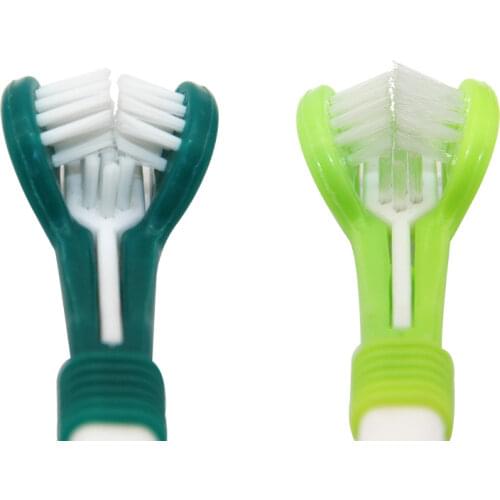 Three Sided Dog Pet Toothbrush Bad Breath Tartar Teeth Care For Cat Dog Tooth Cleaning Brush Soft Pet Oral Cleaning