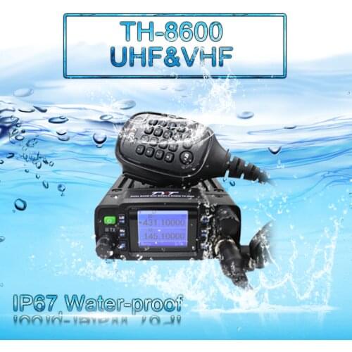 TYT TH-8600 IP67 Waterproof Dual Band 136-174MHz/400-480MHz 25W Car Radio HAM Mobile Radio with Antenna Clip Mount Program Cable