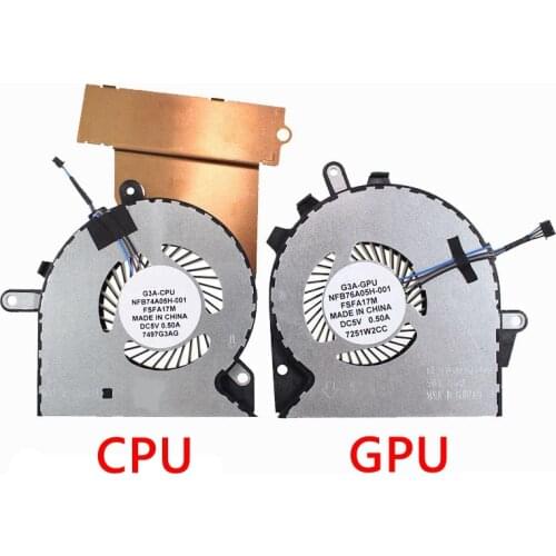 New Genuine CPU GPU Cooling Fan For HP OMEN 15-CE 17-AN Cooler G3A-CPU G3A-GPU 929455-001 929456-001 NFB74A05H-001 NFB76A05H-001