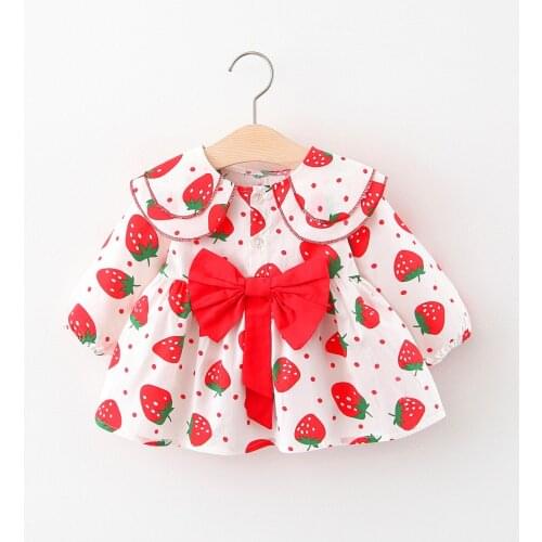 Spring Autumn Baby Girl Dress Toddler Girl Dresses Bow Princess Cute Girls Clothes Long Sleeve Infant Cute Clothing