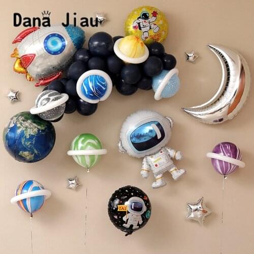 Dana jiau Space series foil balloon HAPPY BIRTHDAY party decoration earth planet explore protect environment theme moon stat