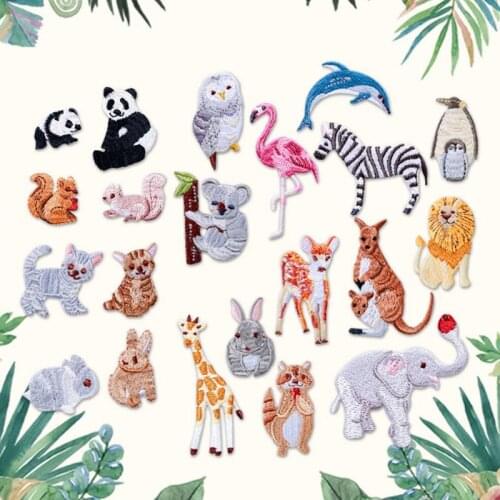 10pcs High Quality Embroidery Cute Animal patch babys clothing patches backpack decoration small applique small iron on patch