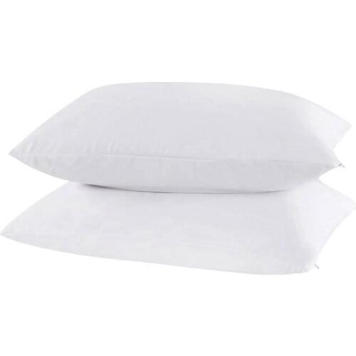 2 Waterproof And Anti-Mite White Knitted Fabric Pillow Cases