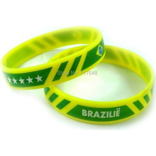 300pcs Brazilie wristband silicone bracelets rubber cuff bangle free shipping by FEDEX