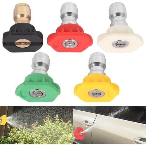 5pc 1/4 Inch Quick Connector Car Washing Nozzle Metal Lance Nozzles Car Washing Nozzles Spray Tip for Household Portable Washing