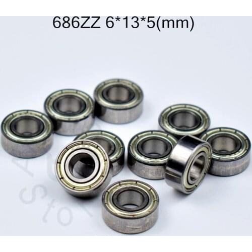 686 686ZZ bearing 6*13*5(mm) 10pieces free shipping ABEC-5 bearings metal Sealed Bearing 686 686Z 686ZZ chrome steel bearing