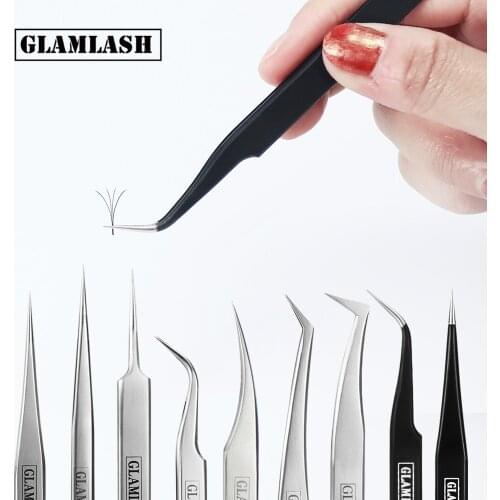 6A-SA Eyelash Extension Tweezers Volume Lashes Stainless Steel Accurate Tweezer Non-magnetic Eyelashes Tools Makeup