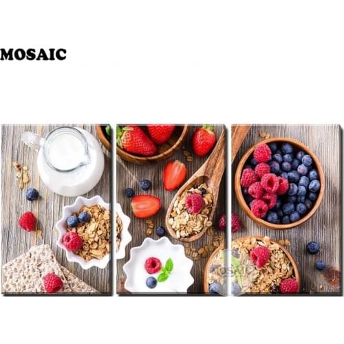 Diamond Embroidery diy diamond Painting Cross Stitch kit Breakfast with Muesli,Berries,Crisp Bread and Yogurt 3d Diamond Mosaic