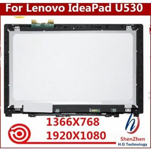 15.6" Laptop LCD Assembly with Frame For Lenovo IdeaPad U530 Display Touch Screen Glass Digitizer N156HGE -EA1 LP156WHU-TPB1