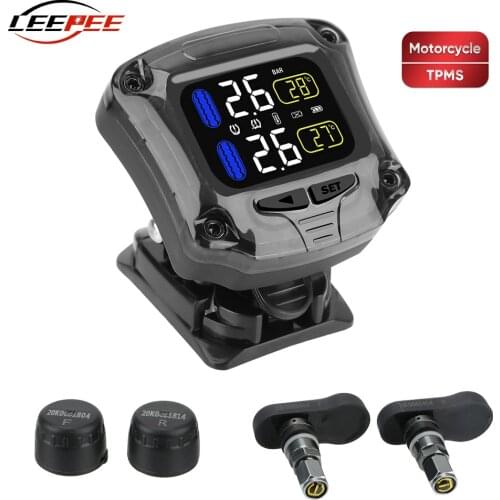 Wireless TPMS Sensors Motorcycle Tire Pressure Monitoring System Tyre Diagnostic Tools Kit LCD Display Motorbike Moto Electronic