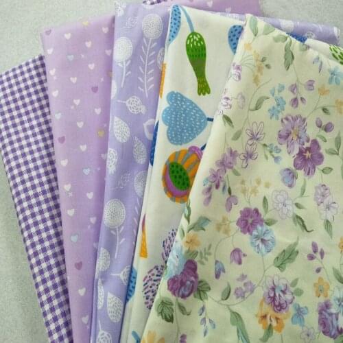 BIG FAT QUARTER 50x40cm Purple Lavender Cotton Fabric Cloth Quilting Patchwork Textile Tilda home textile Twill Fabric