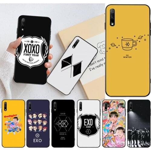 CUTEWANAN KPOP EXO Returns Black White Flag Black Soft Phone Case Capa for Huawei Honor 30 20 10 9 8 8x 8c v30 Lite view pro
