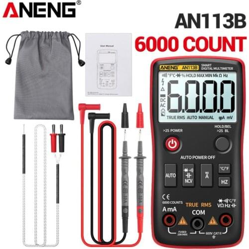 ANENG AN113B Digital Multimeter Auto Range Backlight AC/DC Electrical Dmm Transistor Peak Tester Meter NCV Ohm Voltage Testers