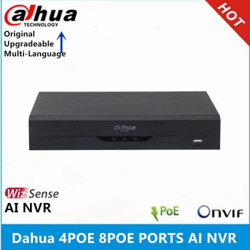 Dahua NVR2104HS-P-I 4CH with 4Poe NVR2108HS-8P-I 8CH with 8POE max support 12MP Resolution 4K WizSense AI NVR Recorder