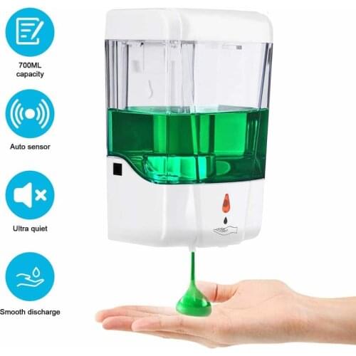 Large-Volume 700ml Automatic Sensor Soap Dispenser Touchless Wall Mounted Detergent Lotion Kitchen Soap Dispensers Pump for Home
