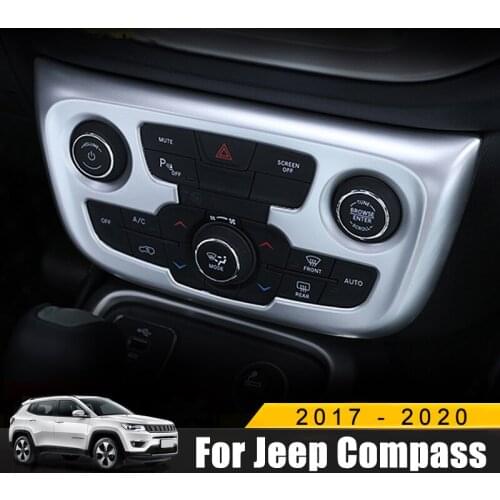 For Jeep Compass 2017 2018 2019 2020 ABS Chrome Interior Accessories Car Styling Air Conditioning Adjustment Switch Cover Trim