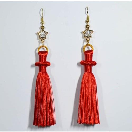 Bohemian Hot Selling WomenS Long Tassel Earrings Exaggerated Bohemian Retro Pentagram Pendant Earrings WomenS Jewelry